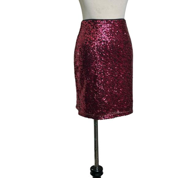 H&M Divided fuchsia sequin pull on mini skirt size Small - Picture 7 of 13